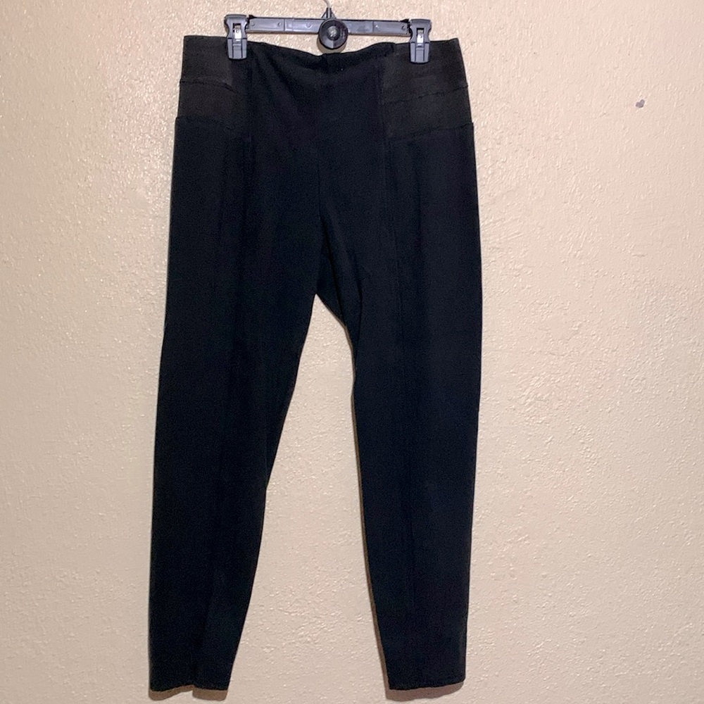 Faded Glory Stretch Skinny Pants XXL 2X 20 Black Pull On Ankle Rayon Spandex